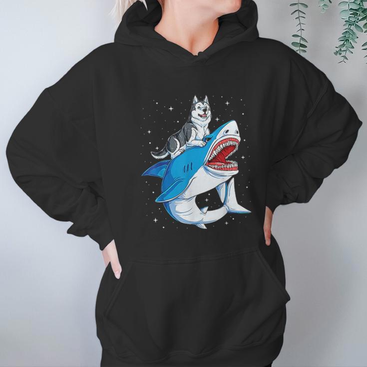 Siberian Husky Shark Jawsome Dog Lover Gifts Space Galaxy Hoodie Gifts for Women