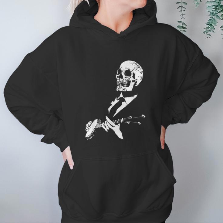 Skeleton Banjo Player Graphic Hoodie Gifts for Women