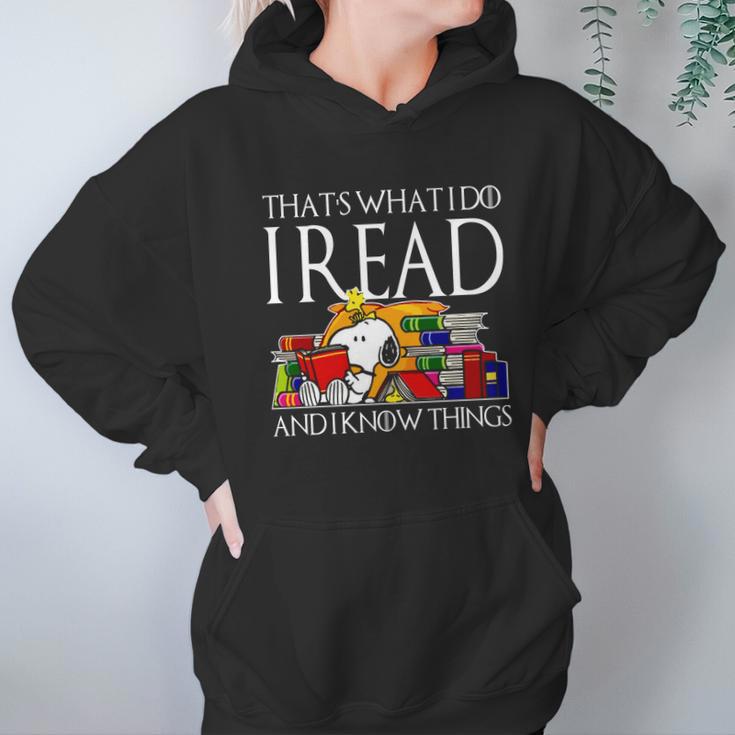 Snoopy Thats What I Do I Read And I Know Things Hoodie Gifts for Women