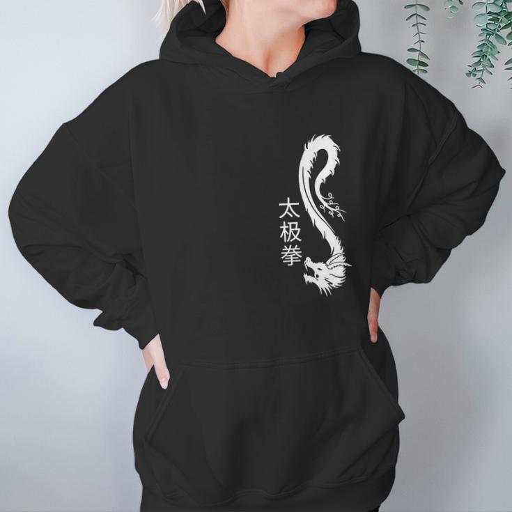 Tai Chi Chuan White Chinese Dragon Graphic Gift Hoodie Gifts for Women