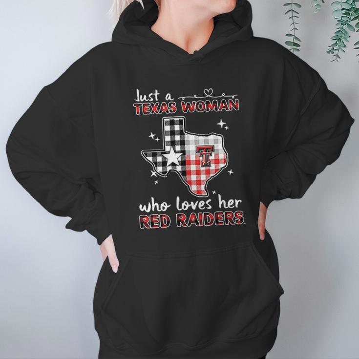 Texas Tech Red Raiders Woman Checkered Pattern State Map Hoodie Gifts for Women