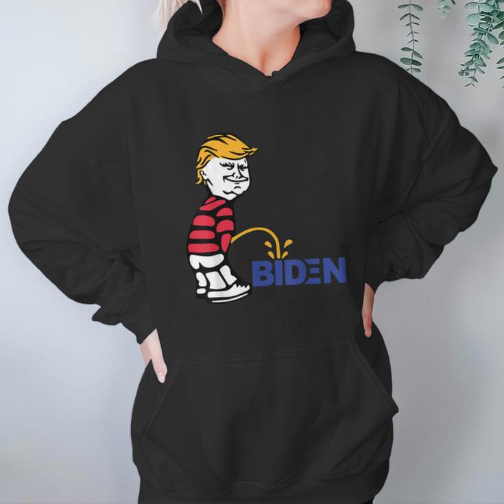 Trump 2021 Peeing Pissing Pee On Biden Anti Biden Hoodie Gifts for Women