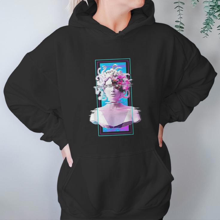 Vaporwave Medusa Statue Aesthetic Art Glitch Japanese Otaku Hoodie Gifts for Women