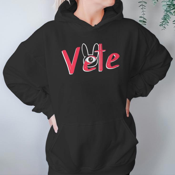 Vete One Eye Trap Bunny Silhouette Hoodie Gifts for Women