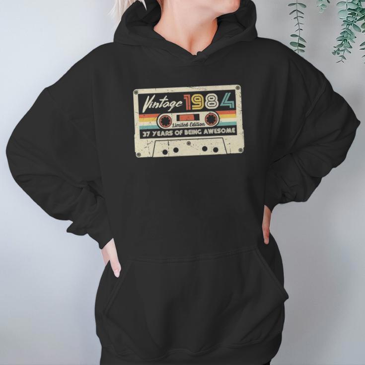 Vintage 1984 Retro Cassette 38Th Birthday 38 Years Old Hoodie Gifts for Women