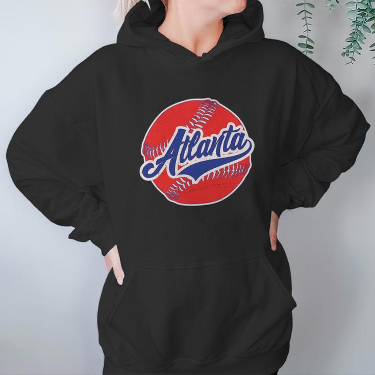 Vintage Atlanta Baseball Sports Logo Hoodie Gifts for Women