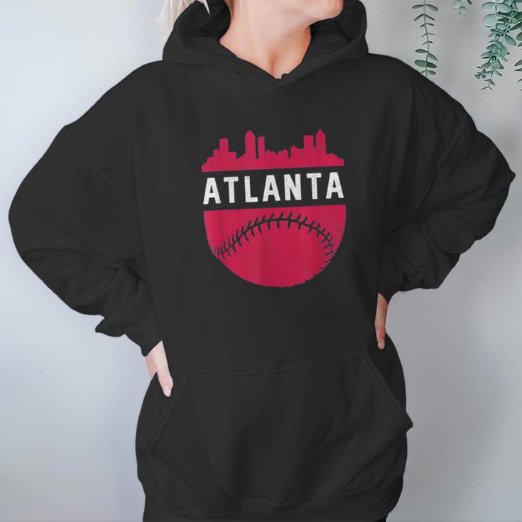 Vintage Downtown Atlanta Georgia Skyline Baseball Hoodie Gifts for Women