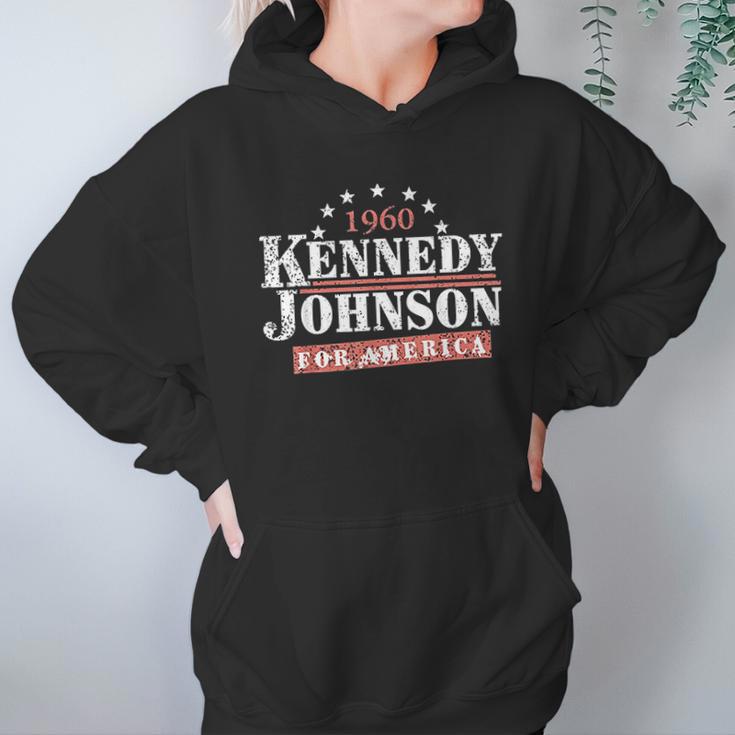 Vintage Kennedy Johnson 1960 Presidential Campaign Hoodie Gifts for Women