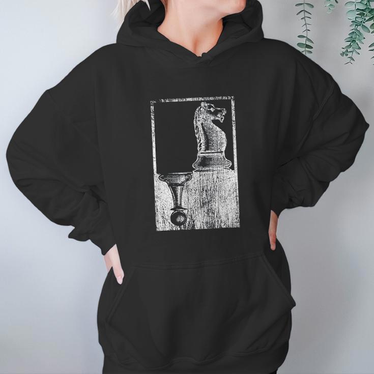 Vintage Pawn And Knight Shadow Chess Hoodie Gifts for Women