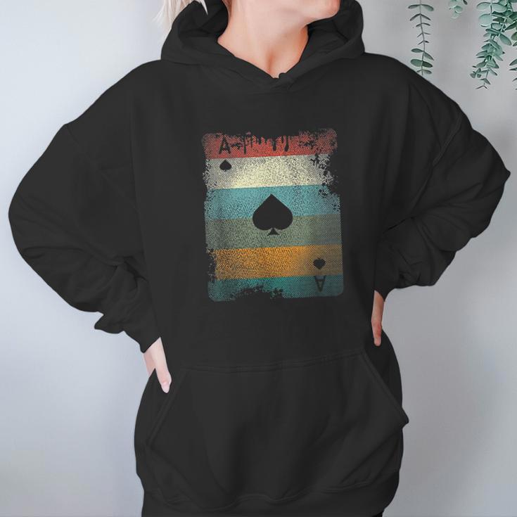 Vintage Poker Ace Of Spades Retro Cards Hoodie Gifts for Women