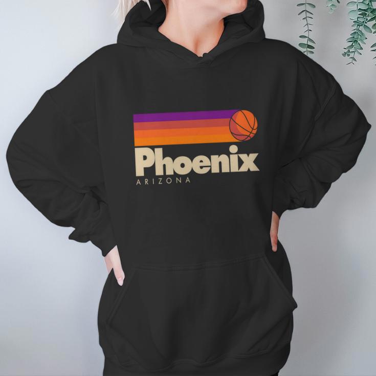 Vintage Retro Phoenix Arizona Basketball Logo Hoodie Gifts for Women