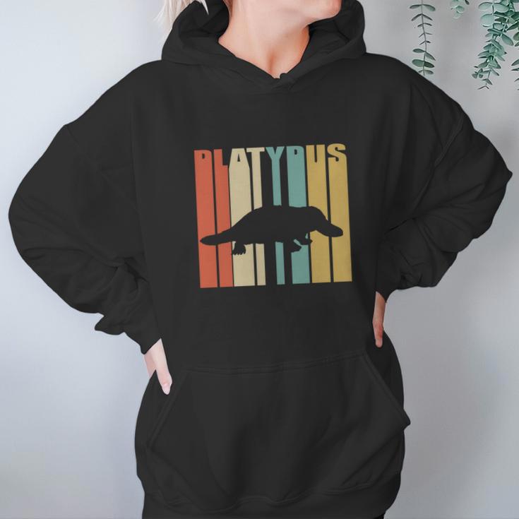 Vintage Retro Platypus Silhouette Hoodie Gifts for Women