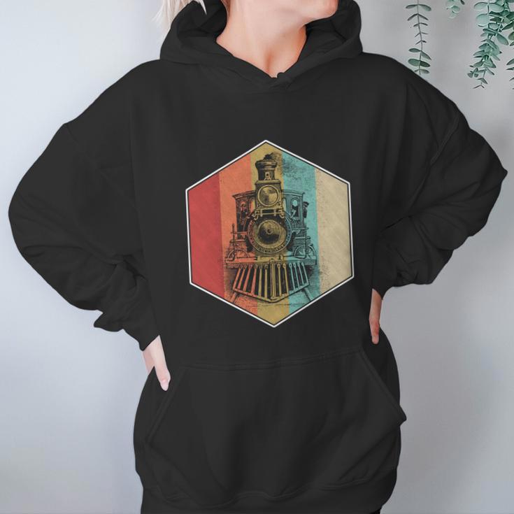 Vintage Retro Train Steam Engine Locomotive Trainspotting Gift Graphic Design Printed Casual Daily Basic Hoodie Gifts for Women