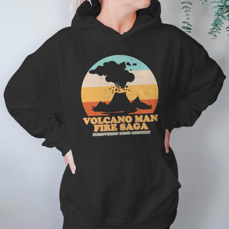 Vintage Volcano Man Fire Saga Eurovision Song Contest Hoodie Gifts for Women