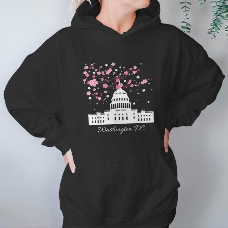 Washington Dc Capitol Building Cherry Blossoms Hoodie Gifts for Women