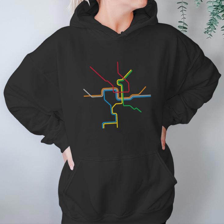 Washington Dc Metro Subway Map Shirt - Color Lines Hoodie Gifts for Women