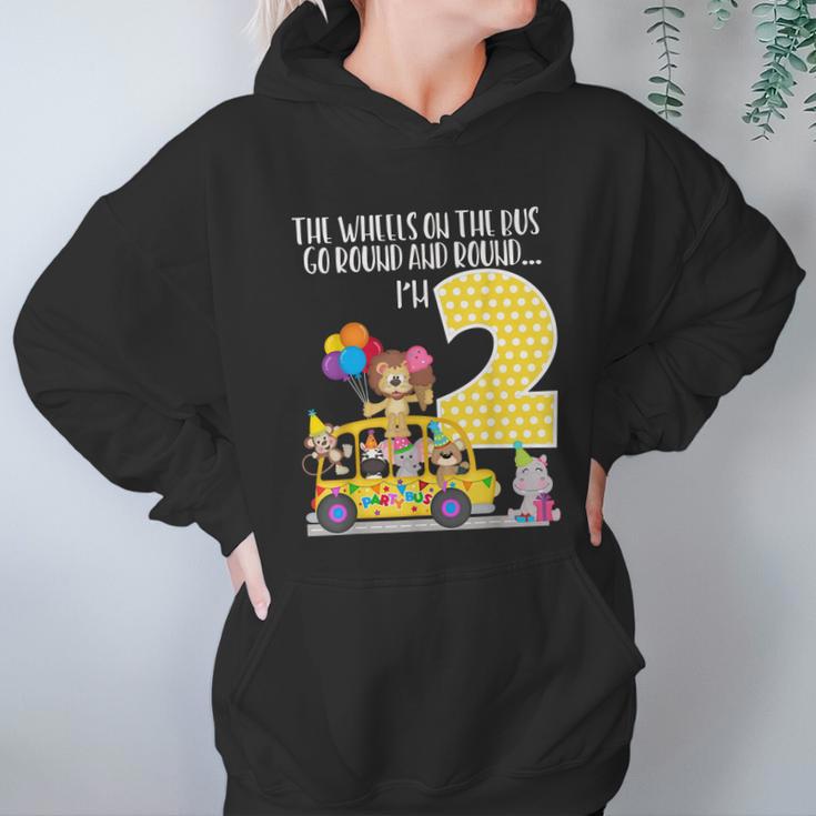 The Wheels On The Bus 2Nd Birthday 2 Yrs Old Family Matching Hoodie Gifts for Women