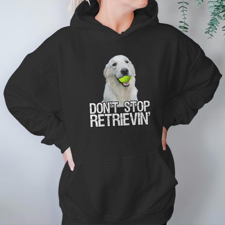 White Golden Retriever Dont Stop Retrievin Tee Hoodie Gifts for Women