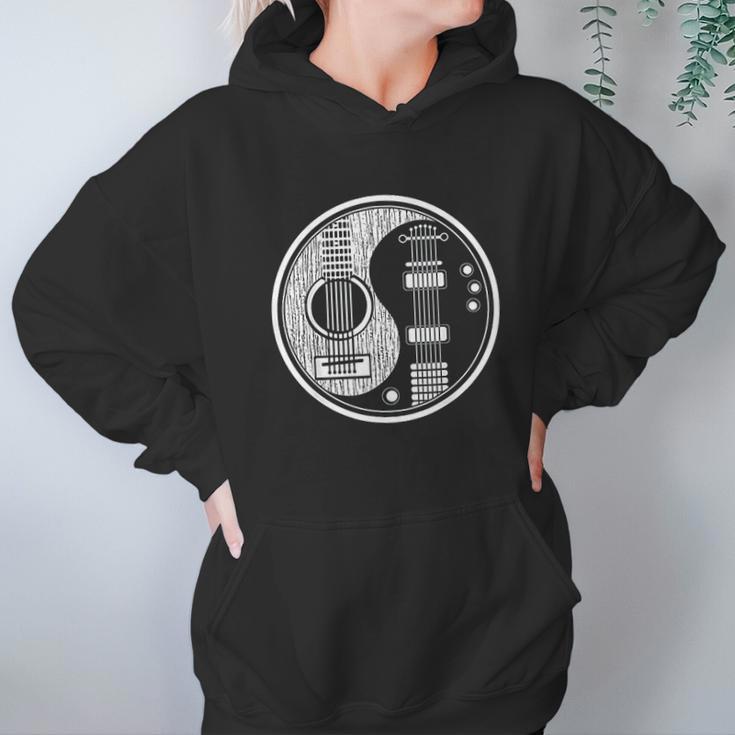 Ying Yang Acoustic Guitar Rock Star Gift Hoodie Gifts for Women