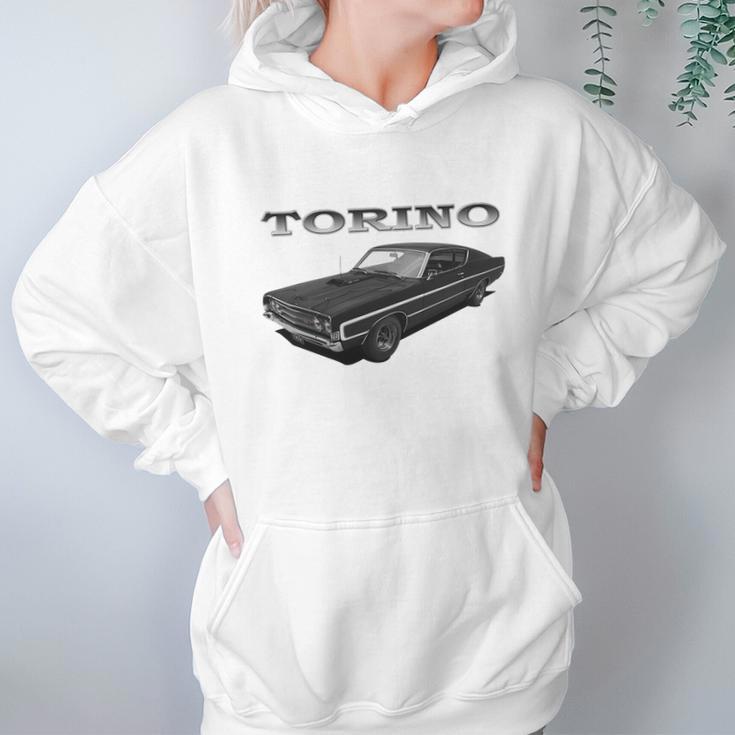 1969 Ford Torino Gt Black Hoodie Gifts for Women