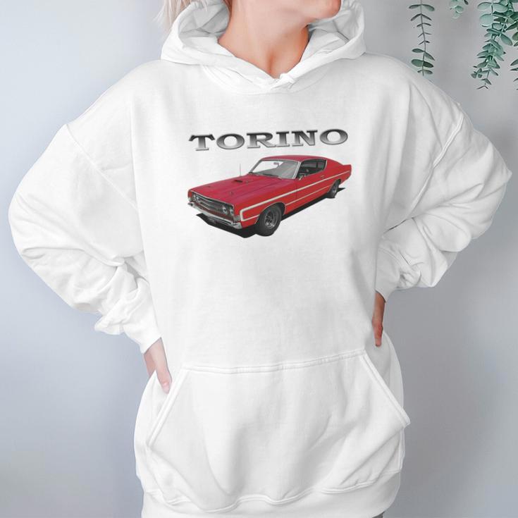 1969 Ford Torino Gt Front Red Hoodie Gifts for Women