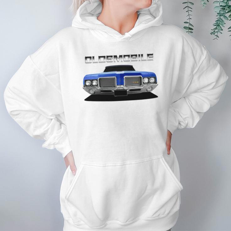 1972 Oldsmobile 442 Front Blue Ii Hoodie Gifts for Women