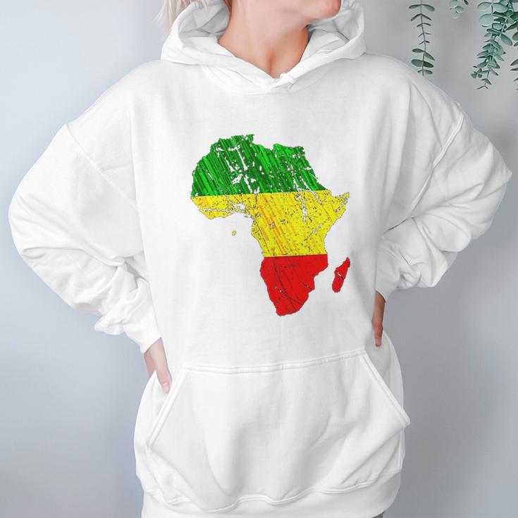 Africa Map Reggae Rasta Print Green Yellow Red Africa Pride Hoodie Gifts for Women