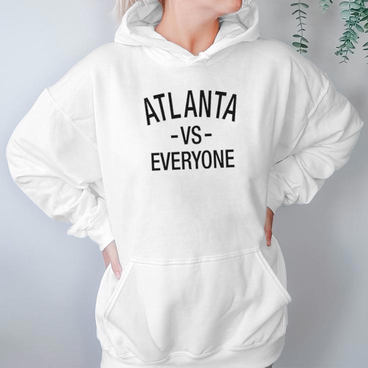 Atlanta Vs Everyone Sports Fan Graphic Ringer Hoodie Gifts for Women