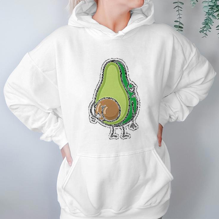 Avocado Seed Fat Funny Vegan Big Scratching Hoodie Gifts for Women