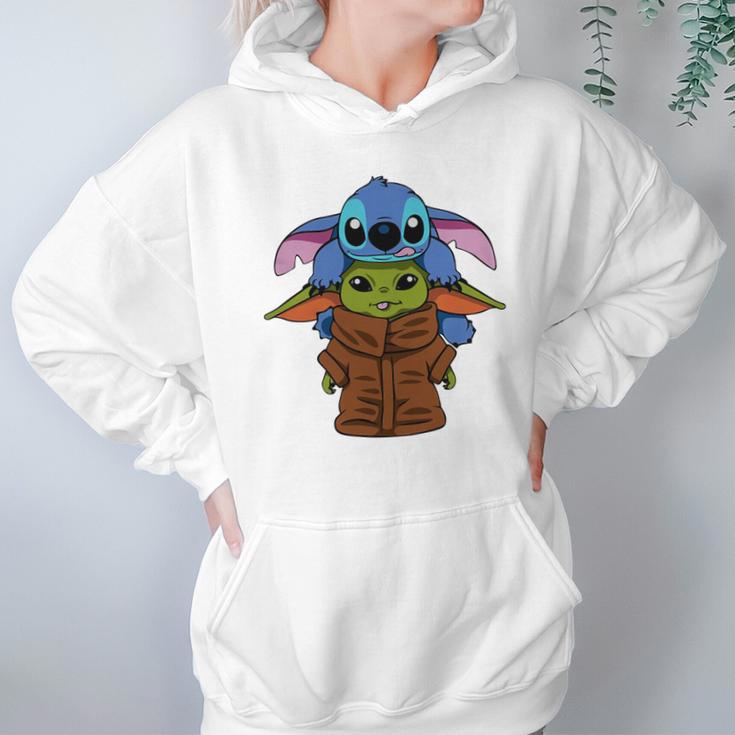 Baby Yoda And Baby Stitch Hoodie Gifts for Women