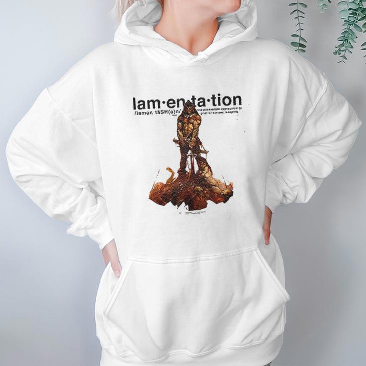 Barbarian Lamentation By Frank Frazetta Art Gray M Graphic Hoodie Gifts for Women