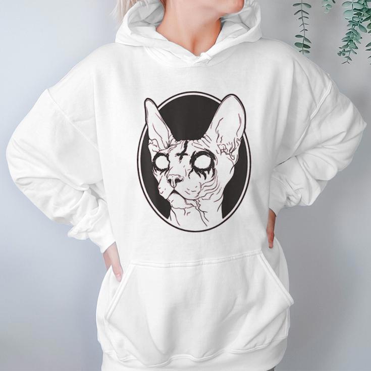 Black Metal Sphynx Cat I Pastel Goth And Death Metal Hoodie Gifts for Women