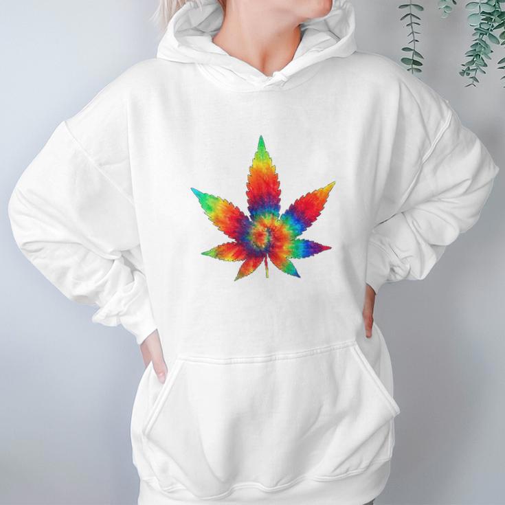 Cannabis Tie Dye Hippie Stoner Gift Hoodie Gifts for Women