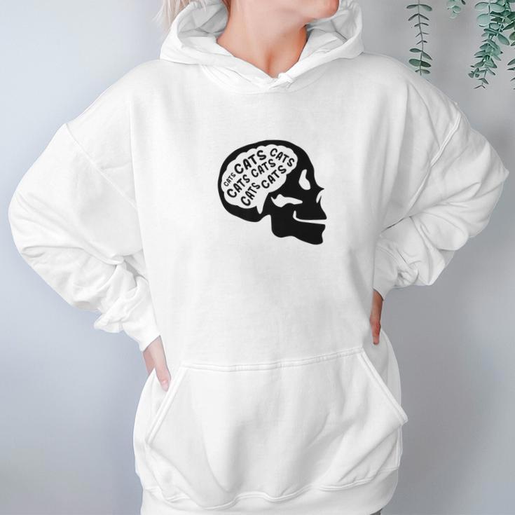 Cats On The Brain Cool Thinking About Cats Hoodie Gifts for Women