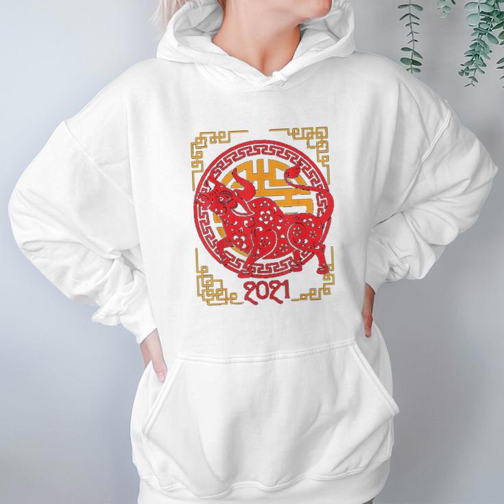 Chinese New Year Of Ox 2021 Ornamental Zodiac Bulls Hoodie Gifts for Women