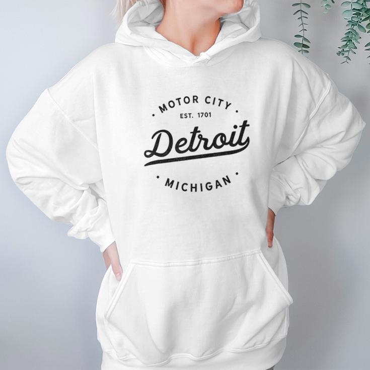 Classic Retro Vintage Detroit Michigan Motor City Hoodie Gifts for Women