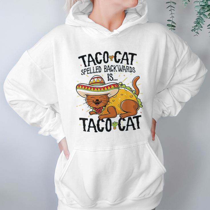 Cute Cat Tacocat Spelled Backwards Is Taco Cat Hoodie Gifts for Women