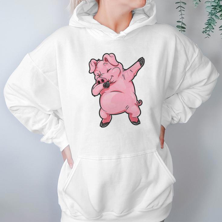 Dabbing Pig Funny Piggy Farm Farmer Pig Dab Dance Hoodie Gifts for Women