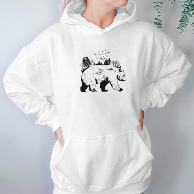 Earth Day Bear W Birds Fores Hoodie Gifts for Women