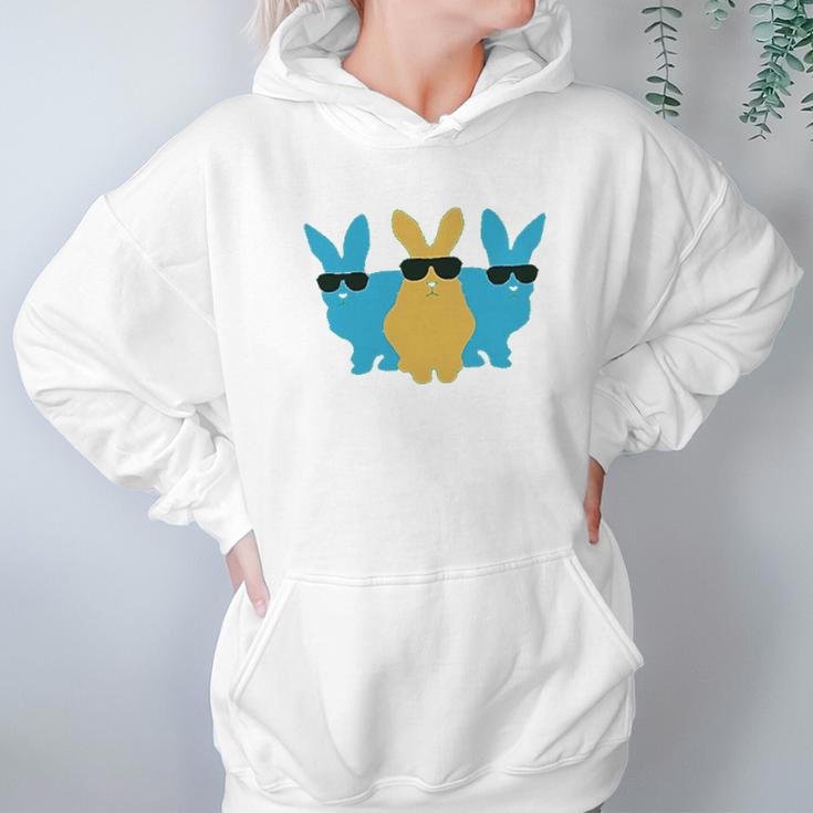 Easter Bunny Hip Trio Bunnies Funny Hoodie Gifts for Women