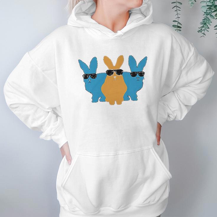 Easter For Men Hip Trio Bunnies Funny Graphic Hipster Easter Bunny Hoodie Gifts for Women