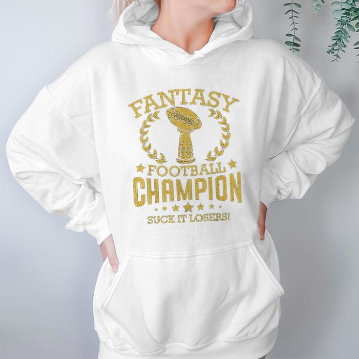 Fantasy Football Funny Champ Champion Draft Hoodie Gifts for Women