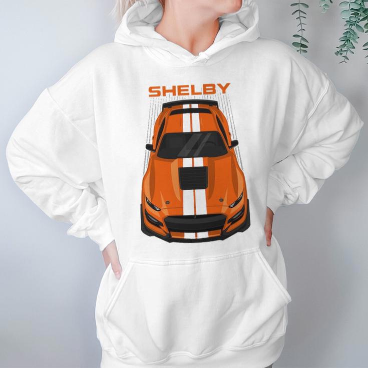 Ford Mustang Shelby Gt500 2020 2021 Twister Orange White Stripes Hoodie Gifts for Women