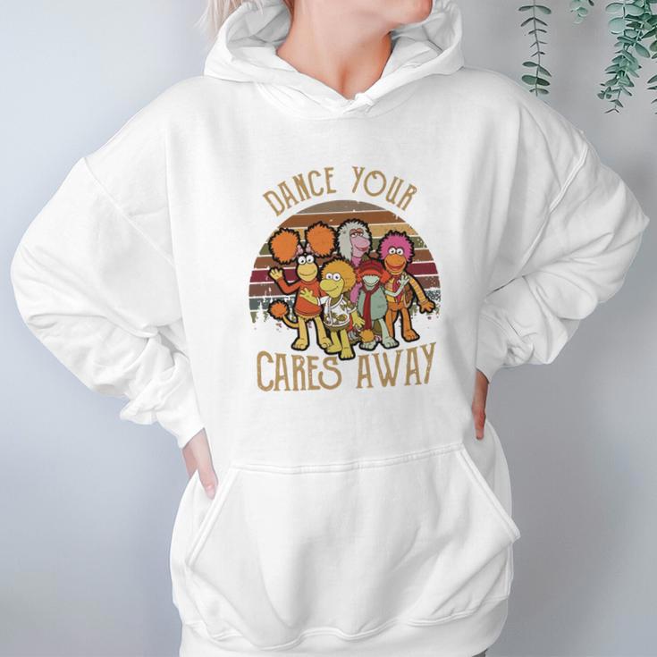 Fraggle Rock Dance Your Cares Away Sunset Hoodie Gifts for Women