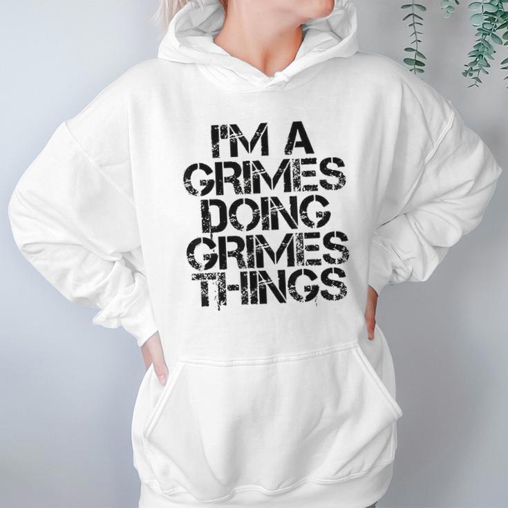 Grimes Funny Surname Family Tree Birthday Reunion Gift Idea Hoodie Gifts for Women