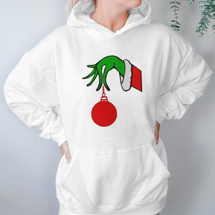 Grinch Arm Holding Ornament T-Shirt Hoodie Gifts for Women