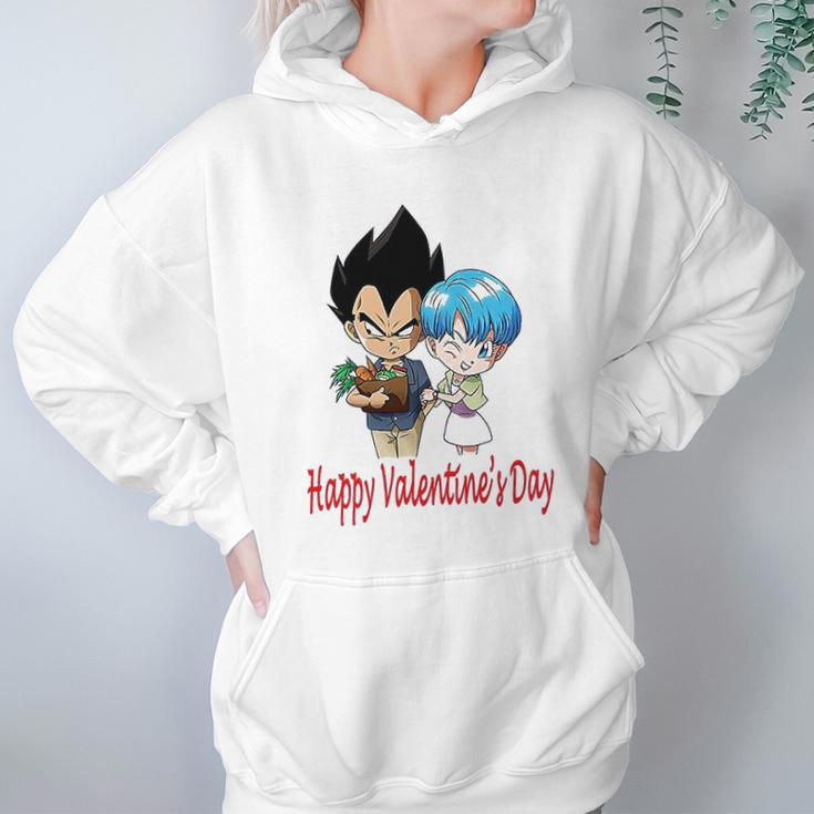 Happy Valentine Day Vegeta And Bulma Couple Hoodie Gifts for Women