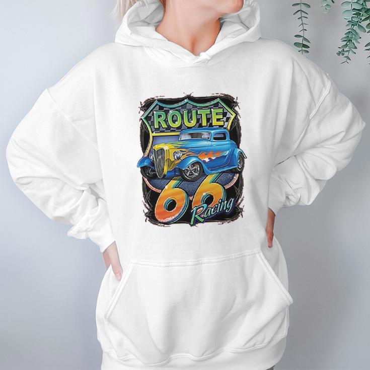 Hot Rod Route 66 Sign Hoodie Gifts for Women