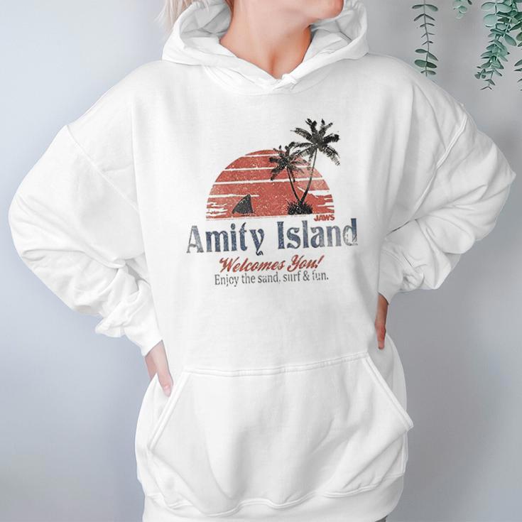 Jaws Amity Island Welcomes You Natural Hoodie Gifts for Women