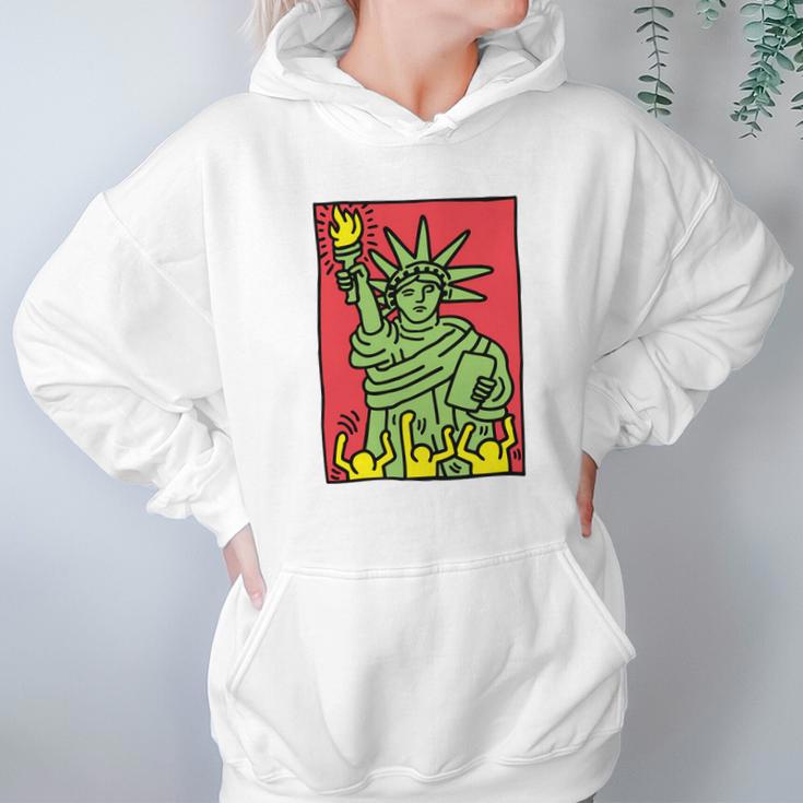 Keith Haring Funny Lady Liberty Hoodie Gifts for Women